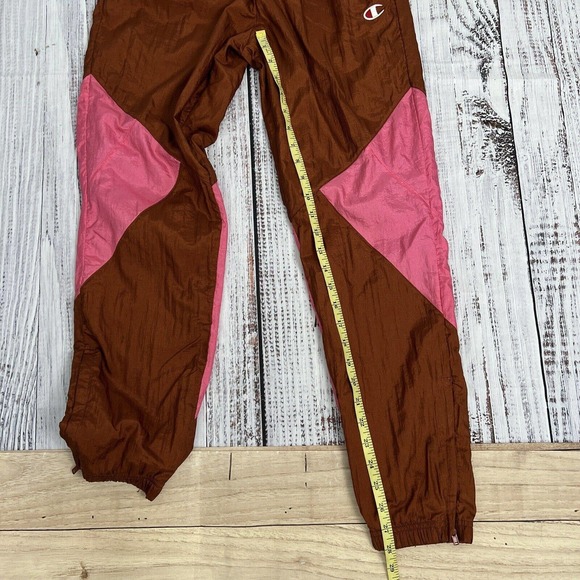 Vintage Champion Joggers Tracksuit Sweatpants Mens S Small Side Zipper Rust/Pink - Picture 8 of 12